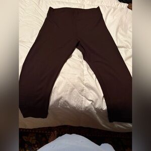 Dark Brown Stretch Crop Leggings